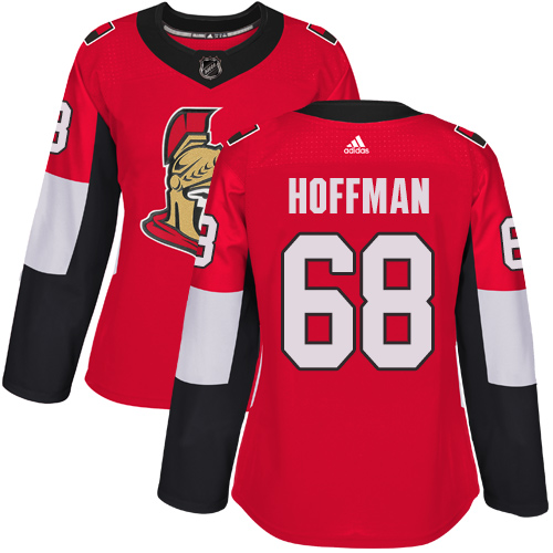 Adidas Ottawa Senators #68 Mike Hoffman Red Home Authentic Women Stitched NHL Jersey